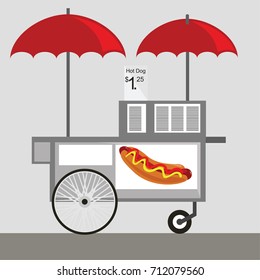Hot Dog vendor vector illustration