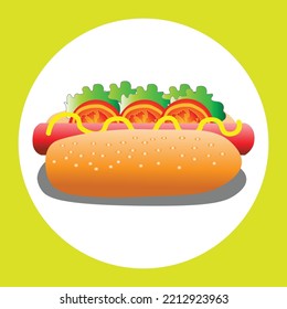 HOT DOG Very delicious and popular Food, vector design.