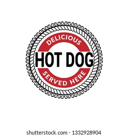 Hot dog vintage label.hot dog sticker,sign.