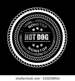 Hot dog vintage label.hot dog sticker,sign.