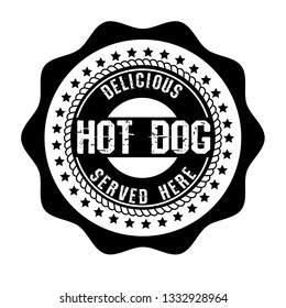 Hot dog vintage label.hot dog sticker,sign.