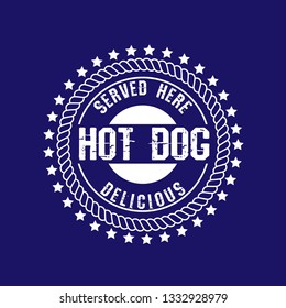 Hot dog vintage label.hot dog sticker,sign.