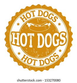 Hot Dog vintage sign on white background, vector illustration