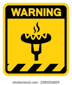 Hot Dog Warning Sign, Vector Illustration, Isolate On White Background Label.EPS10