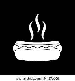 Hot dog - white vector icon