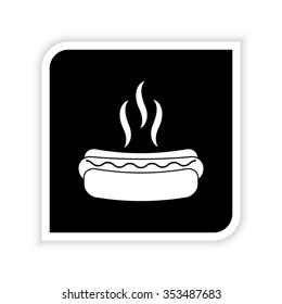 Hot dog -  white vector icon