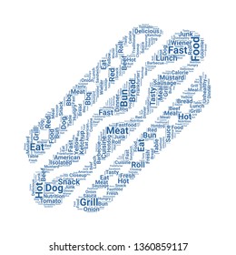 hot dog word cloud. tag cloud about hot dog.