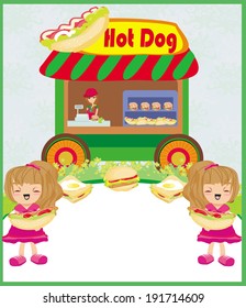 hot dogs abstract card