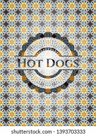 Hot Dogs arabic style badge. Arabesque decoration.