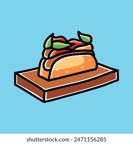 Hot Dogs Bar Food New York style Vector Cartoon Illustration. Food Icon Concept Isolated Premium Vector. Flat Cartoon Concept for Event. Cute Doodle Cartoon Illustration Style. Suitable for any Projec