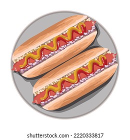 hot dogs in dish icon