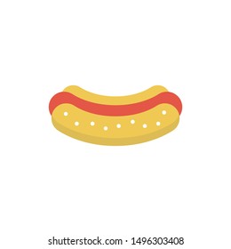 hot dogs glyph flat vector icon