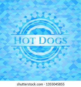 Hot Dogs light blue mosaic emblem