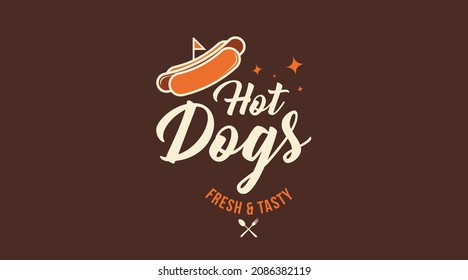 Hot Dogs Logo Concept Vector. Fast Food Logo Template