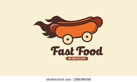 Hot Dogs Logo Concept Vector. Fast Food Logo Template