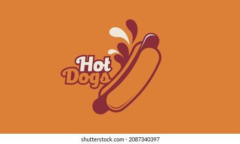 Hot Dogs Logo Concept Vector. Fast Food Logo Template
