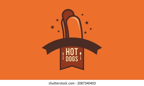 Hot Dogs Logo Concept Vector. Fast Food Logo Template
