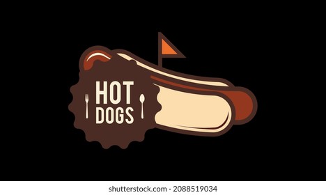 Hot Dogs Logo Konzept Vektor. Vorlage für schnelle Lebensmittel-Logo
