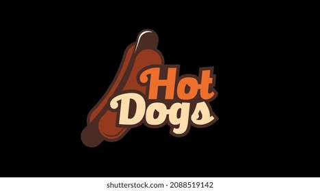 Vector de concepto de logotipo de perros calientes. Plantilla de logotipo de comida rápida