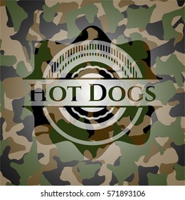 Hot Dogs on camouflage pattern