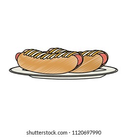 Hot dogs on dish