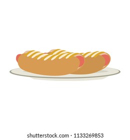 Hot dogs on dish