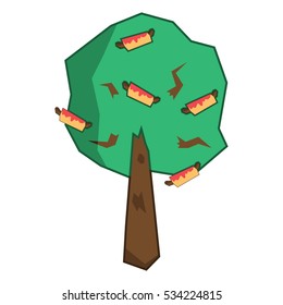 Hot dogs on a tree