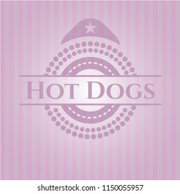 Hot Dogs retro pink emblem