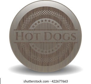 Hot Dogs retro style wood emblem