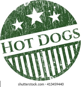 Hot Dogs rubber grunge stamp