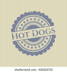 Hot Dogs rubber grunge texture stamp