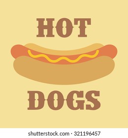 Hot Dogs sign, vector illustration