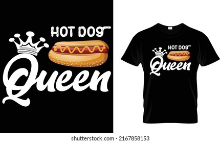 Hot dogs T shirt design. Vector typography hot dog t shirt. Hot dog...