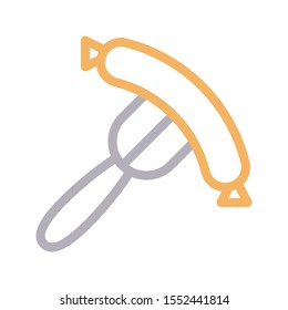 Hot dogs vector colour line icon