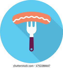 hot dogs vector flat color icon