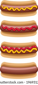 Ilustración de vectores de perros calientes