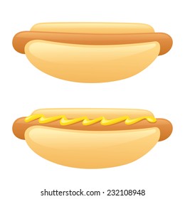 Hot dogs with and without mustard.
