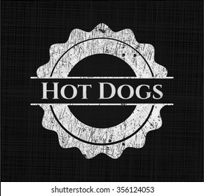Hot Dogs written on a blackboard