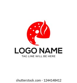 Hot Donut Logo Design Vector Illustration