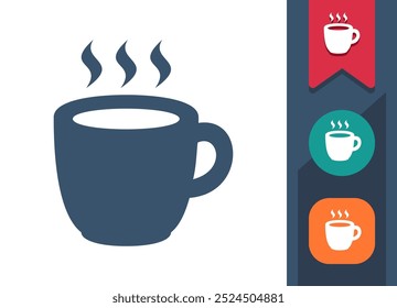 Bebida caliente, taza de café, icono de la taza de té. Profesional, ícono de píxel perfecto. Formato EPS 10.