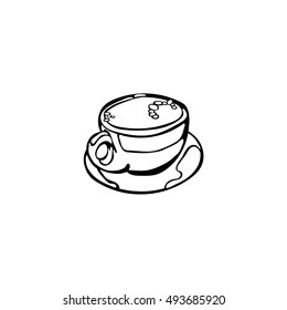Hot drink. Coffee cup. Tea cup. Isolated object on white background.
