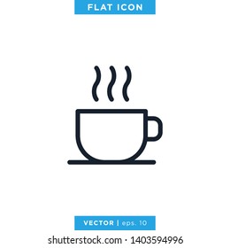 Hot Drink, Coffee Icon Vector Design Template. Coffee Cup