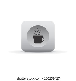 hot drink coffee white icon button