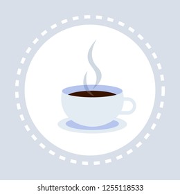 hot drink cup coffee break concept flat isolated