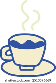 Hot drink cup doodle. Coffee drawn icon isolated on white background