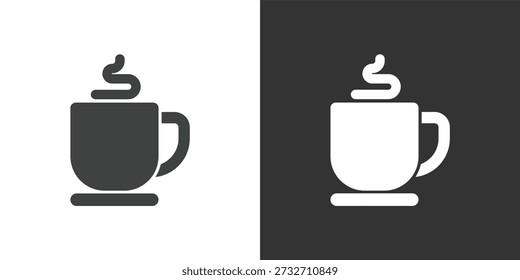 Conjunto de ícones Hot Drink Cup. Ícones da série de glifos sólidos