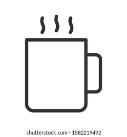 hot drink in a cup, linear icon. Editable stroke