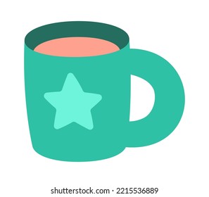 Hot drink flat icon Cocoa in cup Winter holiday celebration