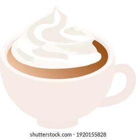 Hot drink with fresh cream