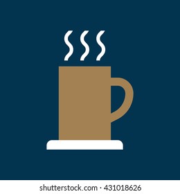 Hot drink icon. Chocolate mug icon in flat style.